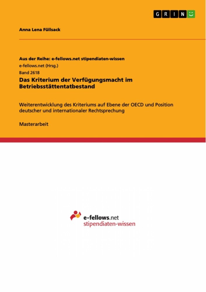 Das Kriterium der Verfügungsmacht im Betriebsstättentatbestand main product photo