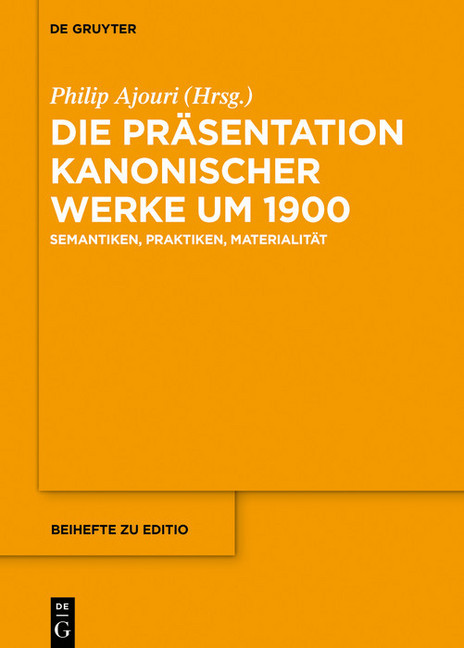 Die Präsentation kanonischer Werke um 1900 main product photo