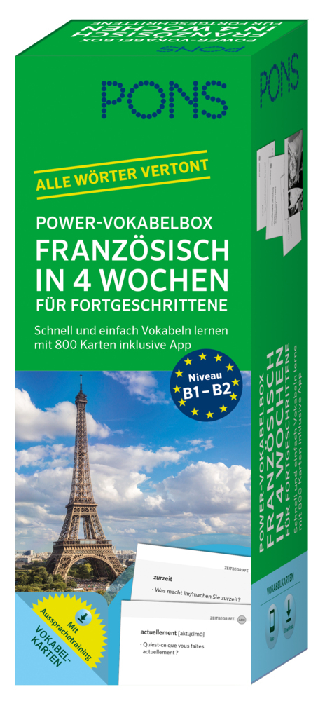 PONS Power-Vokabelbox Französisch in 4 Wochen für Fortgeschrittene main product photo