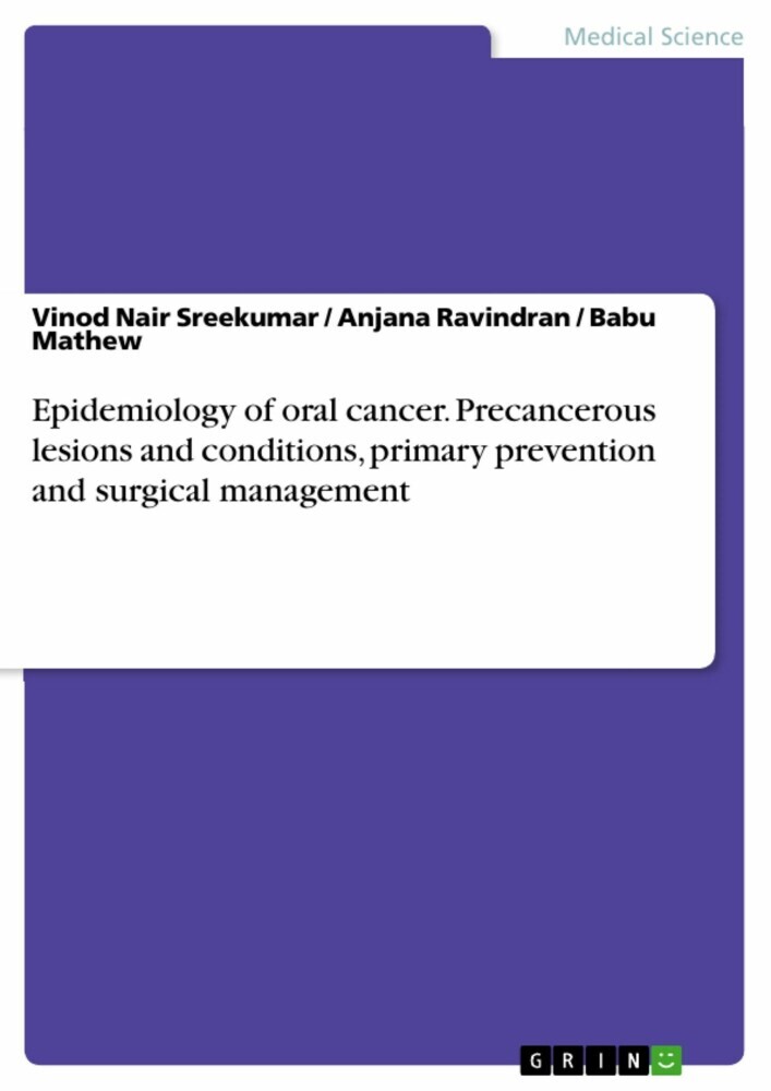 Epidemiology of oral cancer. Precancerous lesions and conditions, primary prevention and surgical management main product photo