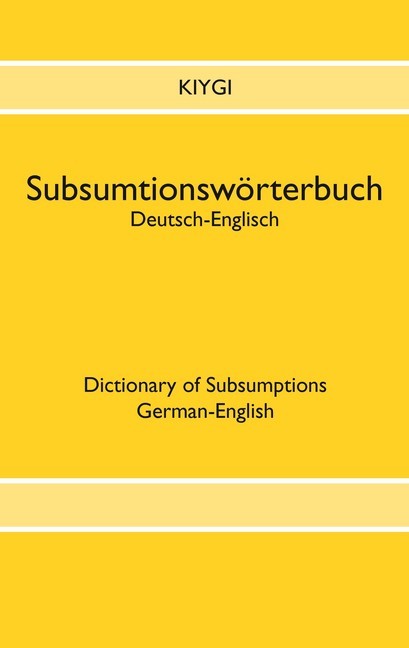 Subsumtionswörterbuch Deutsch-Englisch main product photo