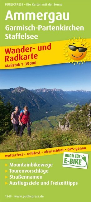PublicPress Wander- und Radkarte Ammergau, Garmisch-Partenkirchen, Staffelsee main product photo