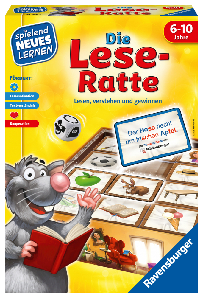 Ravensburger 24956 - Die Lese-Ratte - Spielen und Lernen für Kinder, Lernspiel für Kinder ab 6-10 Jahren, Spielend Neues Lernen für 1-4 Spieler main product photo