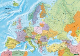 Europe political, Poster 1:6 Mill., Flat in tube, Planokarte