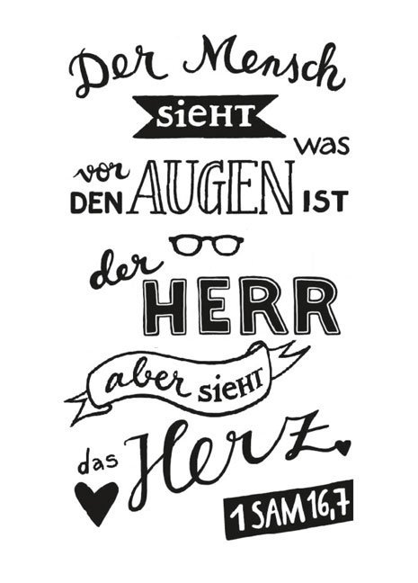 Stempel Der Mensch sieht was vor den Augen ist, Gott aber sieht das Herz. 1 Sam 16,7 main product photo