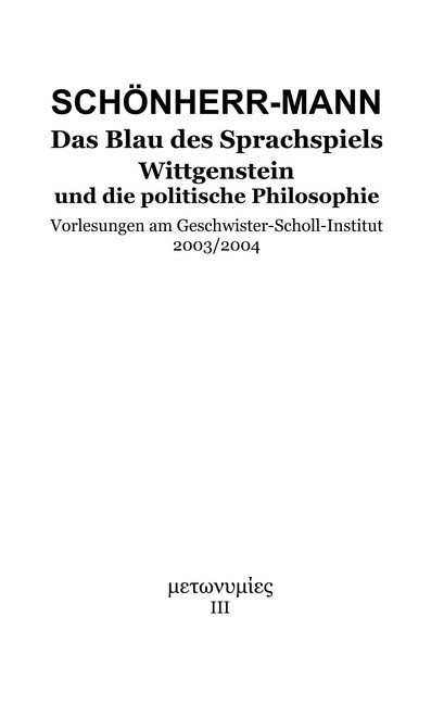 Das Blau des Sprachspiels main product photo