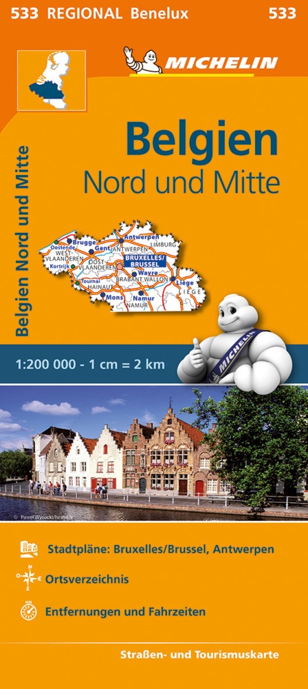 Michelin Karte Belgien Nord und Mitte main product photo