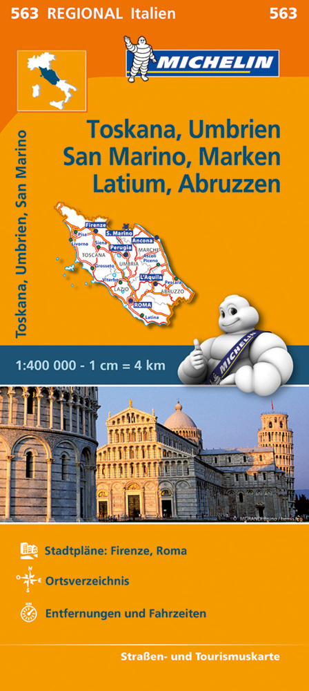 Michelin Karte Toskana, Umbrien, San Marino, Marken, Latium, Abruzzen main product photo