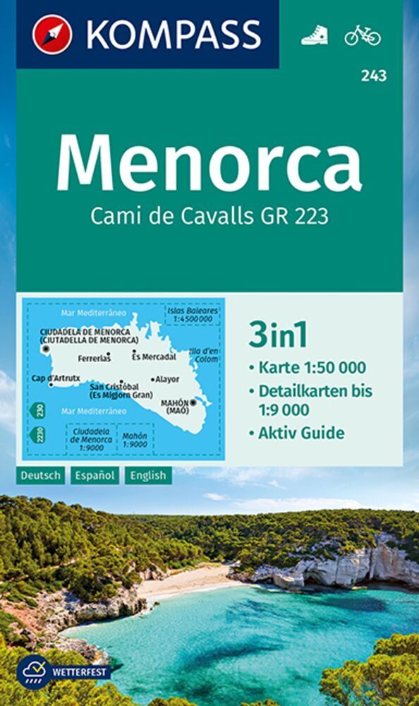 KOMPASS Wanderkarte 243 Menorca 1:50.000 main product photo