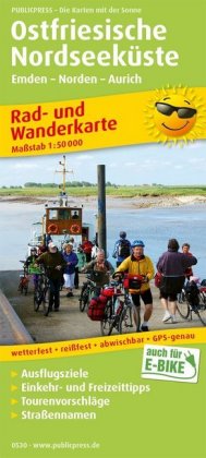 PublicPress Rad- und Wanderkarte Ostfriesische Nordseeküste, Westlicher Teil