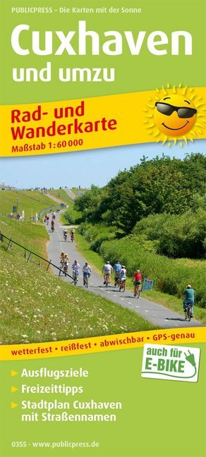 PUBLICPRESS Rad- und Wanderkarte Cuxhaven und umzu (mit Stadtplan) main product photo