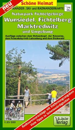 Wander-, Ski- und Radwanderkarte Naturpark Fichtelgebirge, Wunsiedel, Fichtelberg, Marktredwitz und Umgebung