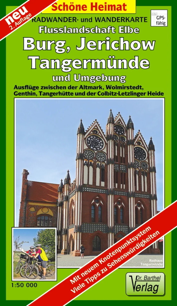 Radwander- und Wanderkarte Flusslandschaft Elbe, Burg, Jerichow, Tangermünde und Umgebung main product photo