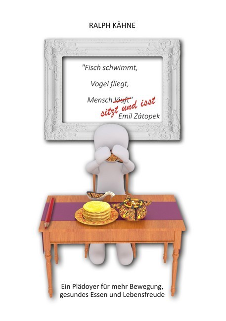Fisch schwimmt, Vogel fliegt, Mensch sitzt und isst main product photo