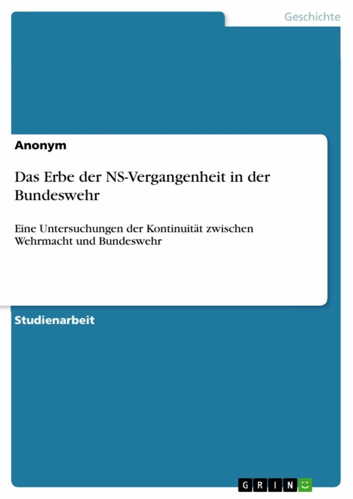 Das Erbe der NS-Vergangenheit in der Bundeswehr main product photo