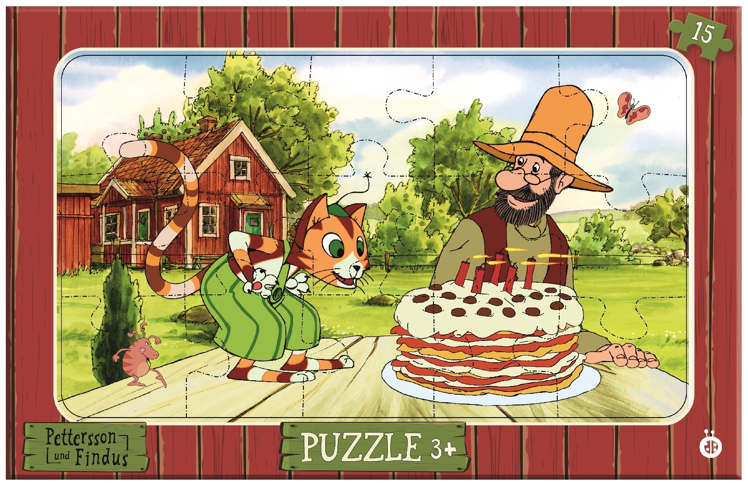 Trötsch Rahmenpuzzle Pettersson und Findus 15-teilig main product photo