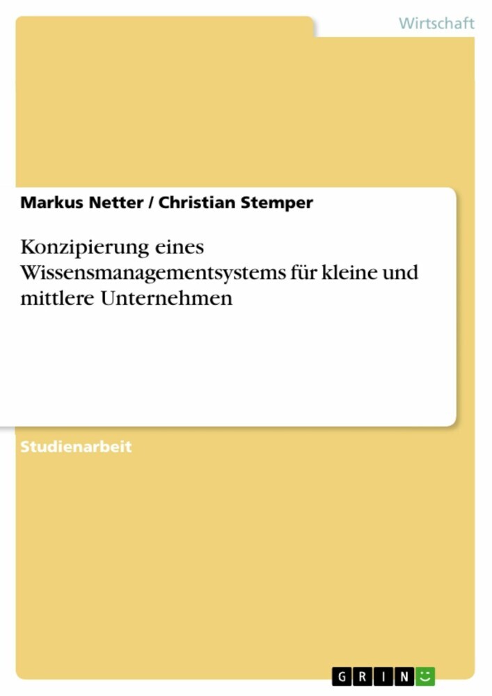 Konzipierung eines Wissensmanagementsystems für kleine und mittlere Unternehmen main product photo