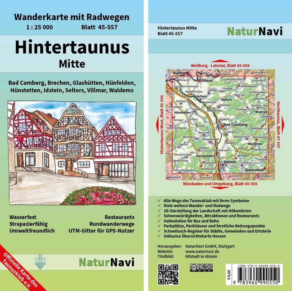 NaturNavi Wanderkarte mit Radwegen Hintertaunus Mitte main product photo
