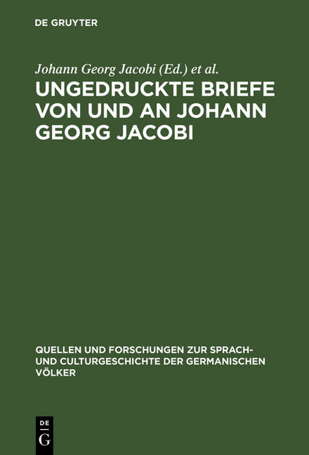 Ungedruckte Briefe von und an Johann Georg Jacobi main product photo
