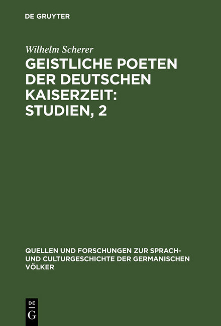 Geistliche Poeten der deutschen Kaiserzeit : Studien, 2 main product photo