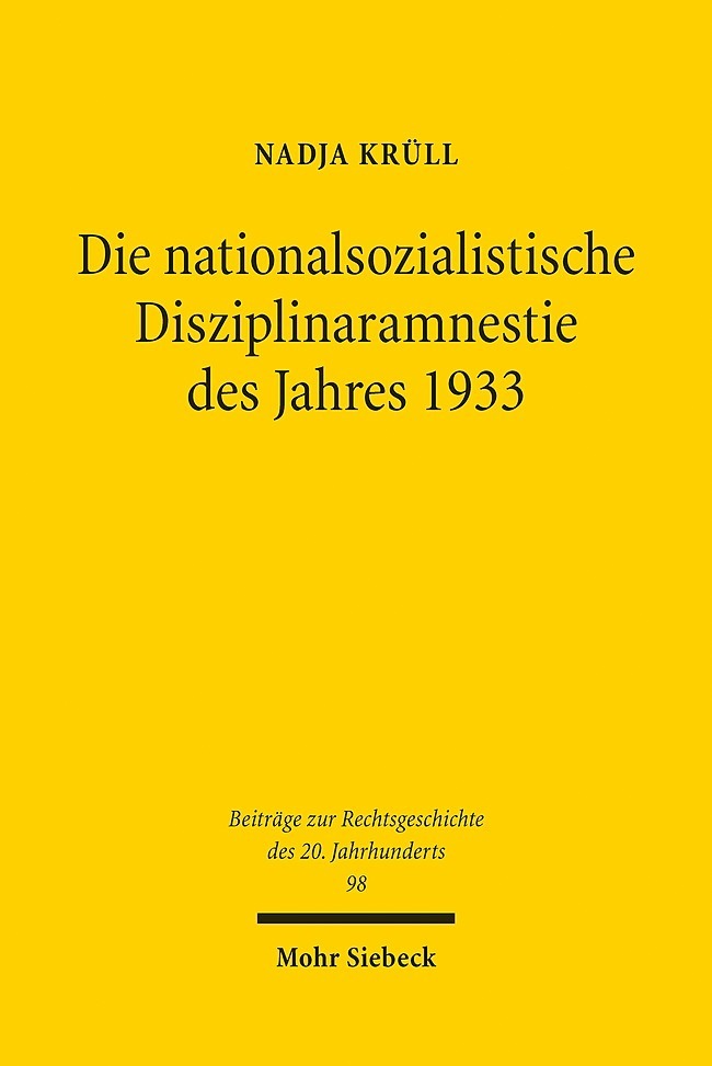 Die nationalsozialistische Disziplinaramnestie des Jahres 1933 main product photo