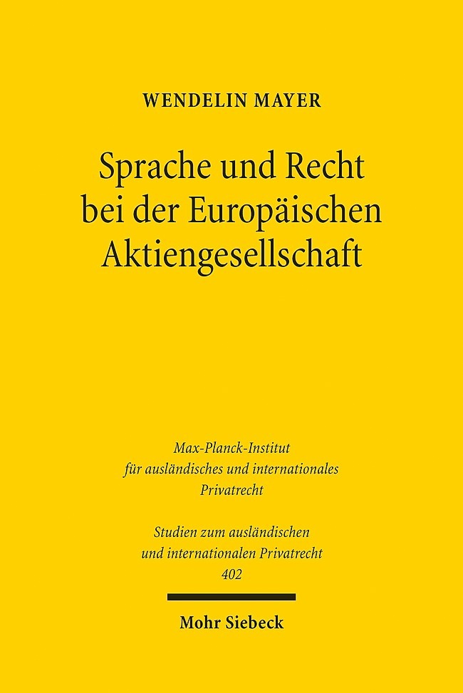 Sprache und Recht bei der Europäischen Aktiengesellschaft main product photo