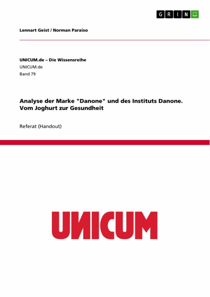 Analyse der Marke 'Danone' und des Instituts Danone. Vom Joghurt zur Gesundheit main product photo