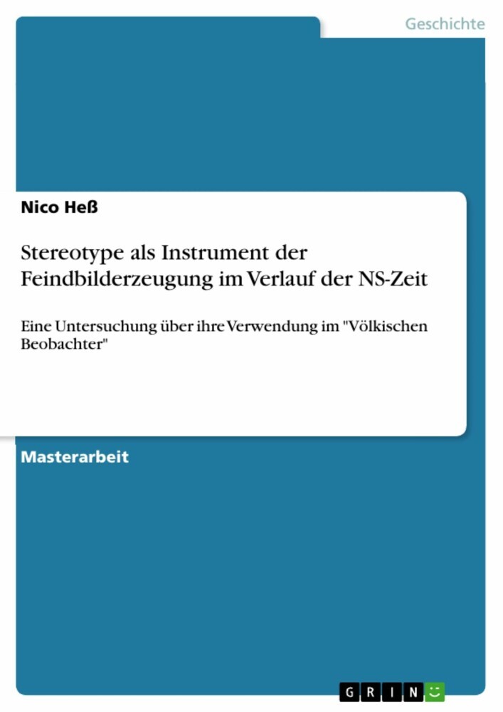 Stereotype als Instrument der Feindbilderzeugung im Verlauf der NS-Zeit main product photo