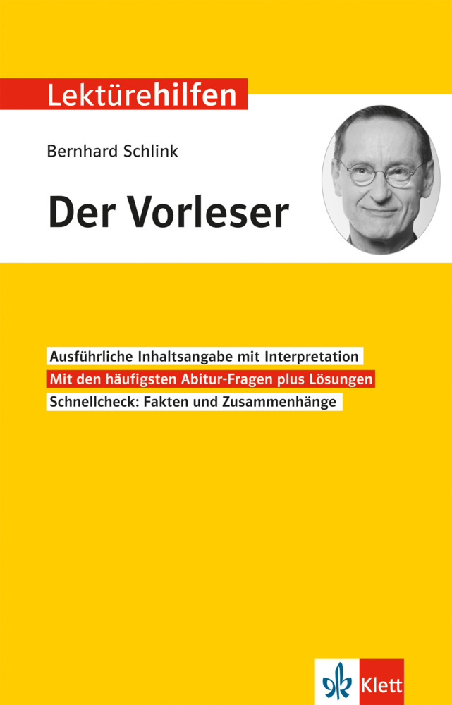 Klett Lektürehilfen Bernhard Schlink, Der Vorleser main product photo