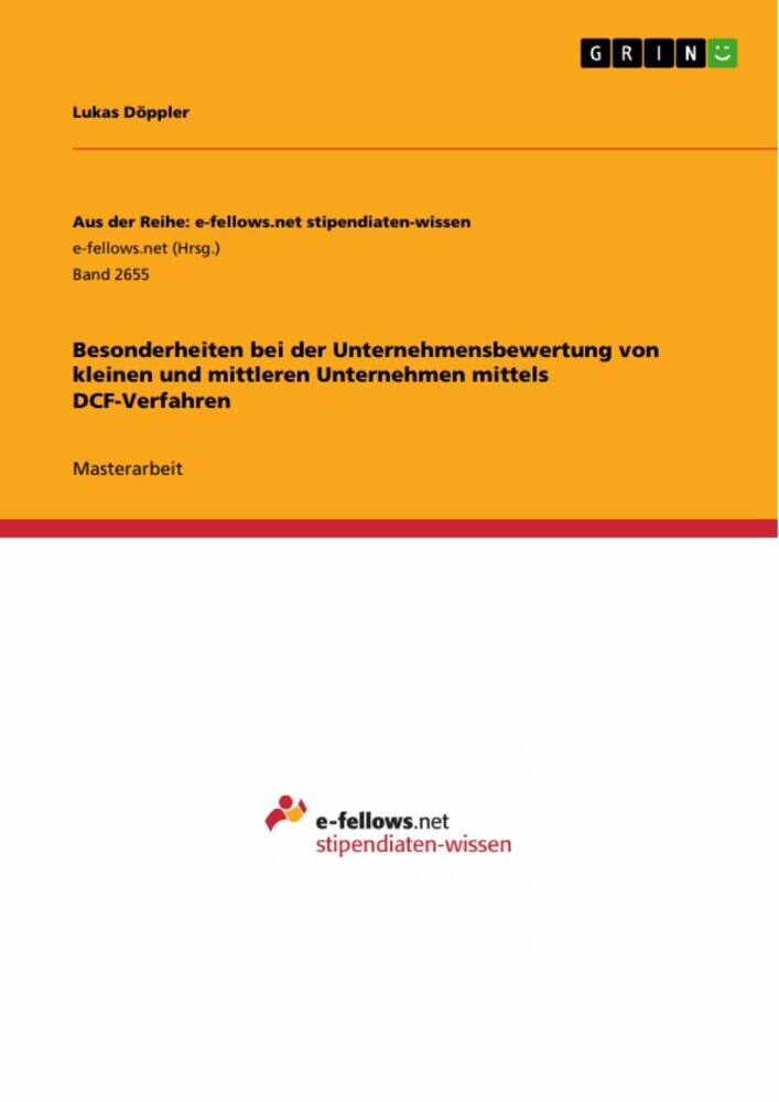Besonderheiten bei der Unternehmensbewertung von kleinen und mittleren Unternehmen mittels DCF-Verfahren main product photo