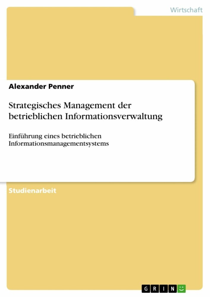 Strategisches Management der betrieblichen Informationsverwaltung main product photo