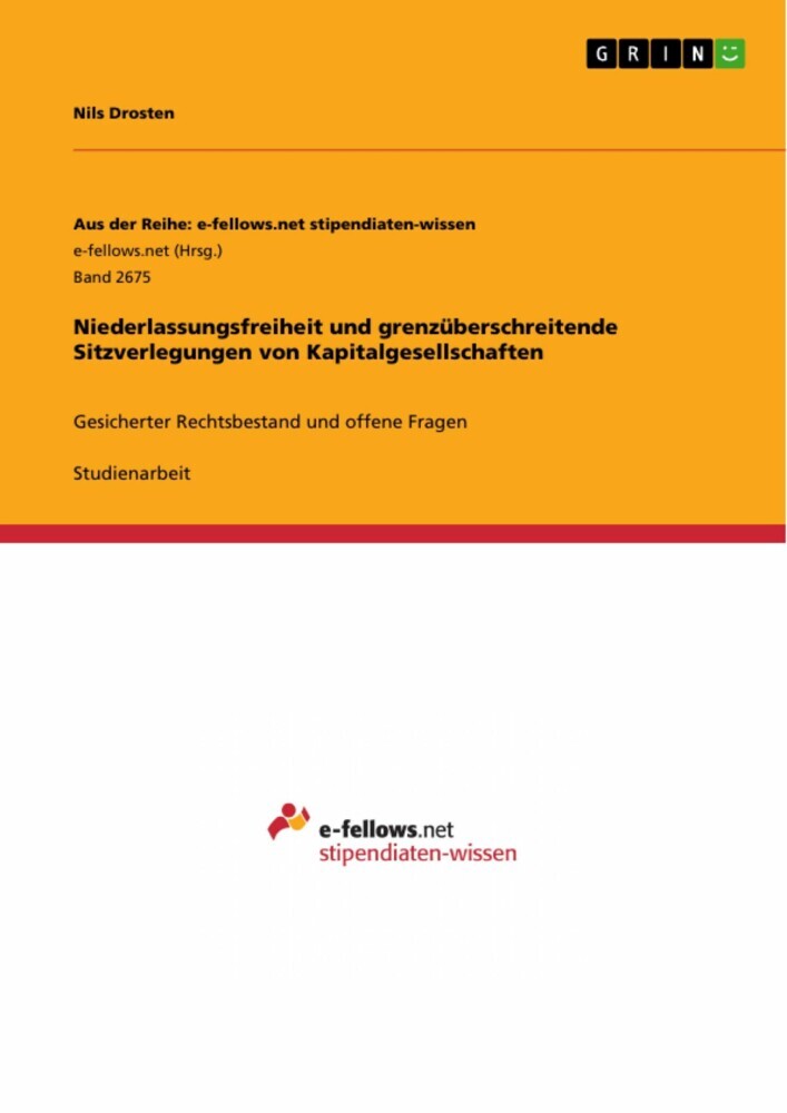 Niederlassungsfreiheit und grenzüberschreitende Sitzverlegungen von Kapitalgesellschaften main product photo