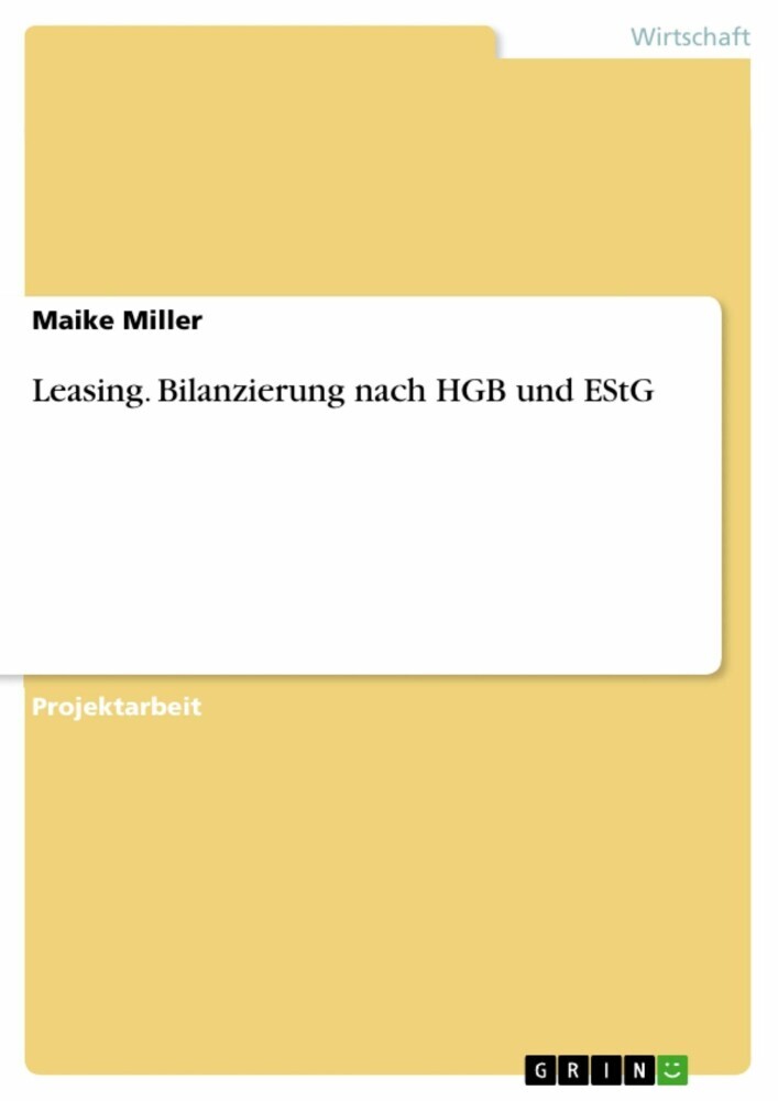Leasing. Bilanzierung nach HGB und EStG main product photo