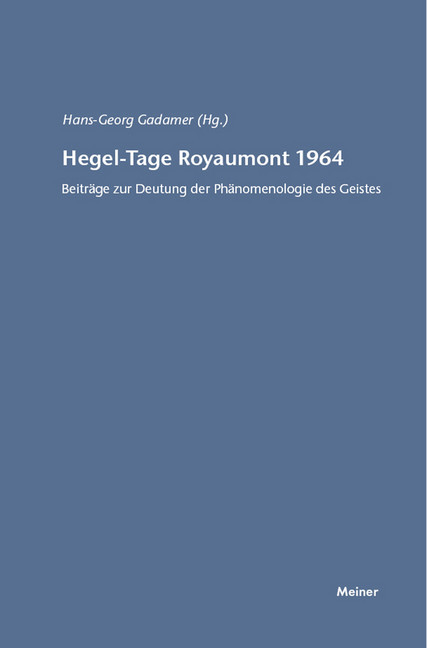 Hegel-Tage Royaumont 1964 main product photo