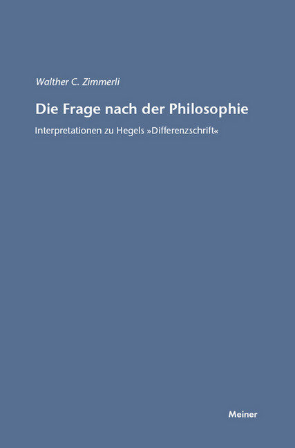 Die Frage nach der Philosophie main product photo
