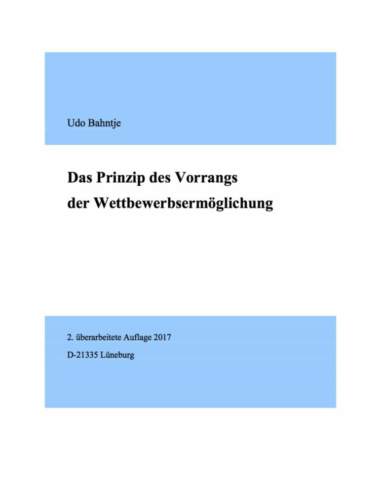 Das Prinzip des Vorrangs der Wettbewerbsermöglichung main product photo