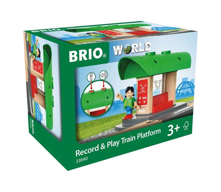 BRIO World 33840 Bahnhof mit Aufnahmefunktion - Eisenbahnzubehör für die BRIO Holzeisenbahn - Kleinkinderspielzeug empfohlen für Kinder ab 3 Jahren main product photo