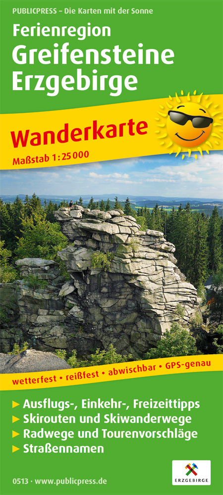 PUBLICPRESS Wanderkarte Ferienregion Greifensteine Erzgebirge main product photo