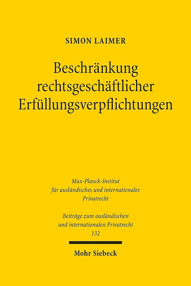 Beschränkung rechtsgeschäftlicher Erfüllungsverpflichtungen main product photo