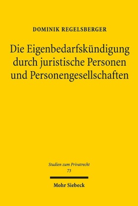 Die Eigenbedarfskündigung durch juristische Personen und Personengesellschaften