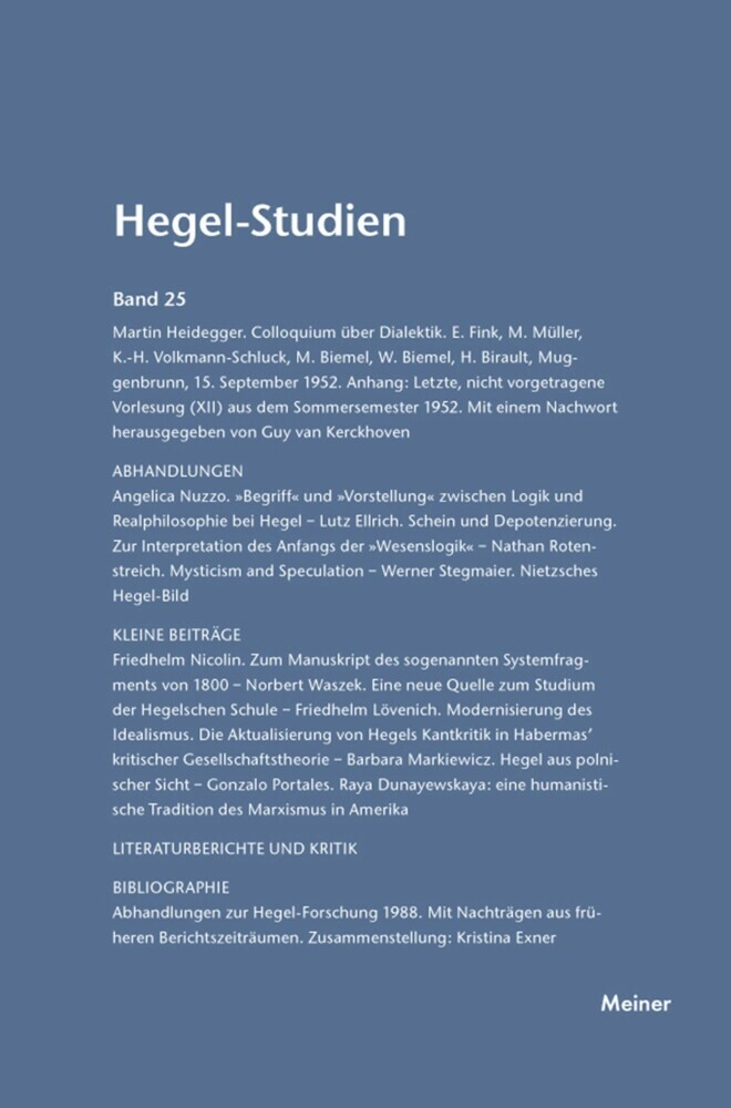 Hegel-Studien Band 25 main product photo