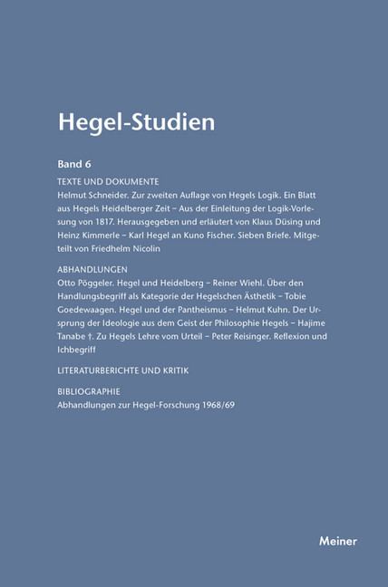 Hegel-Studien Band 6 main product photo