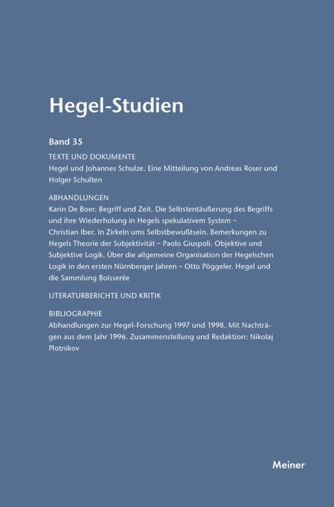 Hegel-Studien Band 35 main product photo