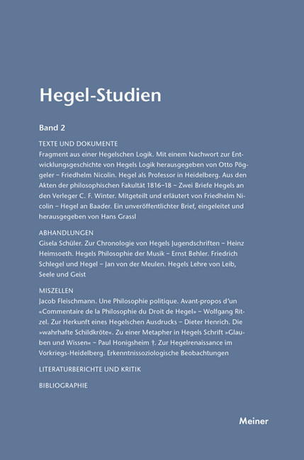 Hegel-Studien Band 2 main product photo