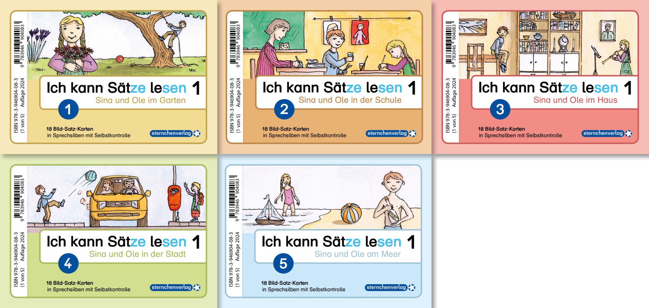 Ich kann Sätze lesen Teil 1 - In Sprechsilben - 90 Bild-Satz-Karten mit Selbstkontrolle. Tl.1 main product photo