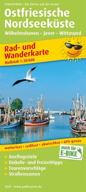 PublicPress Rad- und Wanderkarte Ostfriesische Nordseeküste, Wilhelmshaven - Jever - Wittmund main product photo
