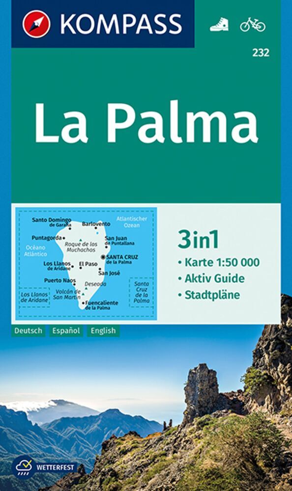 KOMPASS Wanderkarte 232 La Palma 1:50.000 main product photo