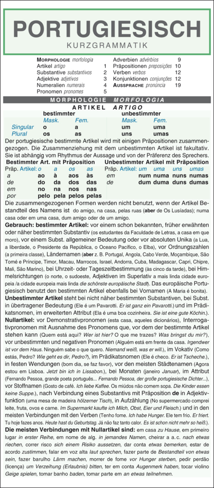 Leporello: Portugiesisch Kurzgrammatik - Die komplette Grammatik im Überblick main product photo