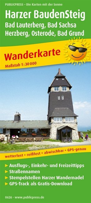 PUBLICPRESS Wanderkarte Harzer BaudenSteig main product photo
