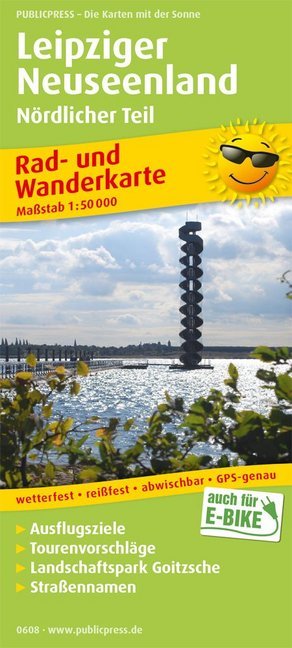 PUBLICPRESS Rad- und Wanderkarte Leipziger Neuseenland, Nördlicher Teil main product photo
